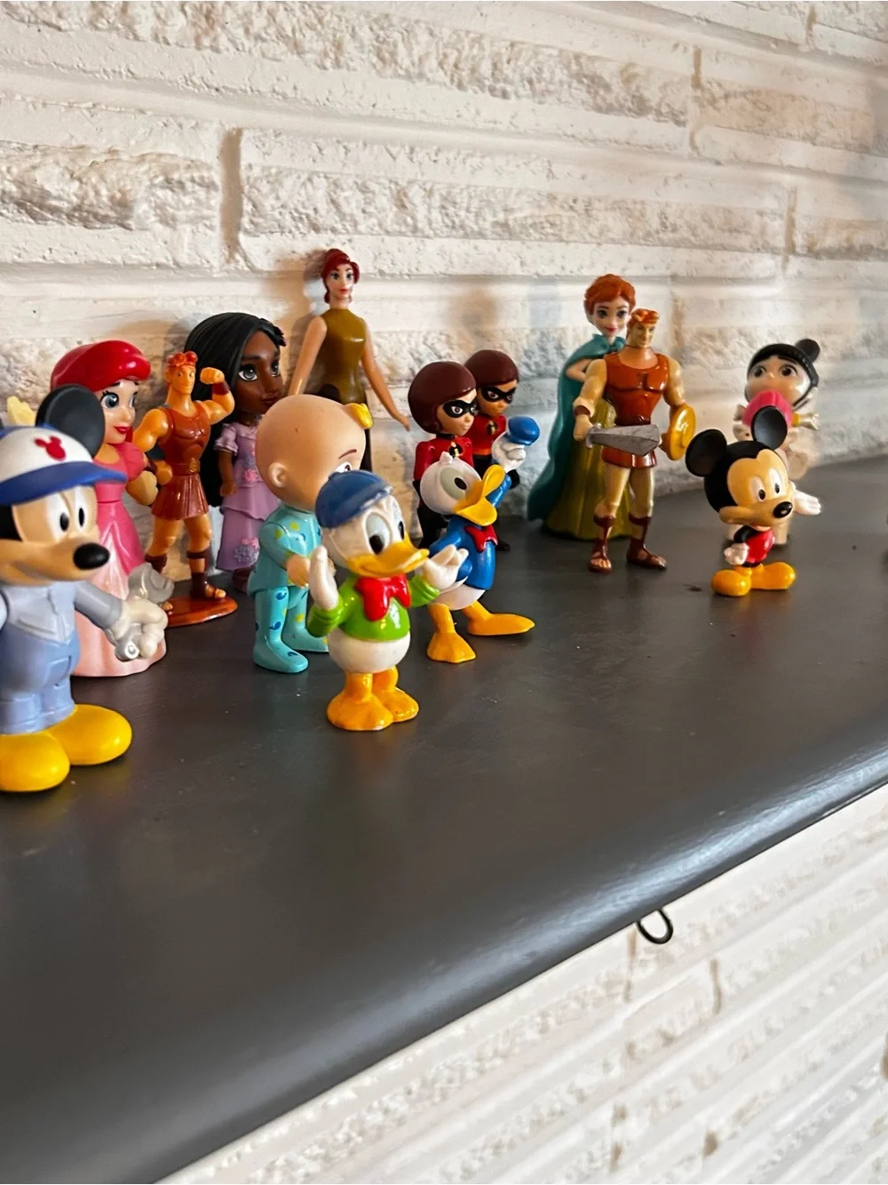 Disney Pixar Action Figures Lot Of 15 Hercules Mickey Princesses Agnes  2”-3.75”